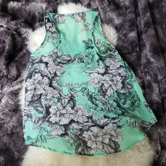 FARM RIO Sheer Cami - Rare print high-low racerback cami tank Size S - Picture 3 of 9